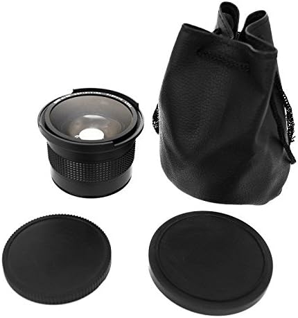 52mm 0.35 X Balıkgözü Geniş Açı Kamera Lens Makro Yakın Çekim DSLR Kamera için Genel Profesyonel (Siyah)