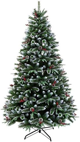 DANADESK Yapay Noel Ağacı w / çam Kozalakları Kırmızı Meyveler, menteşeli Noel Ağacı 670 Şube İpuçları w/Metal Standı Çam