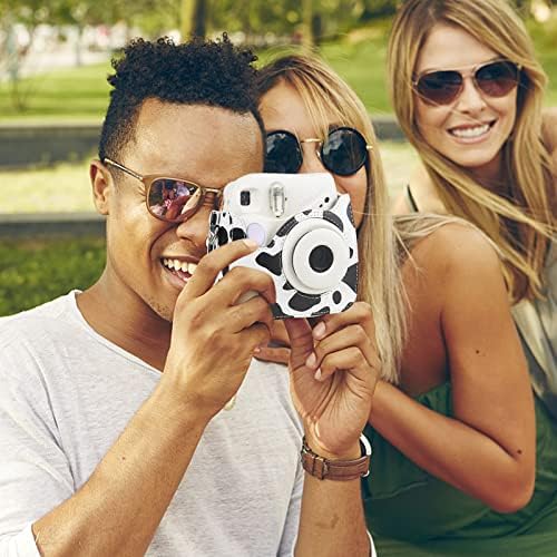 MUZİRİ KİNOKOO Kamera Koruyucu Kılıf için Uyumlu Fuji Instax Mini 7 + / Mini 7 Artı Anında Kamera-PU Deri Kılıf ile Ayarlanabilir