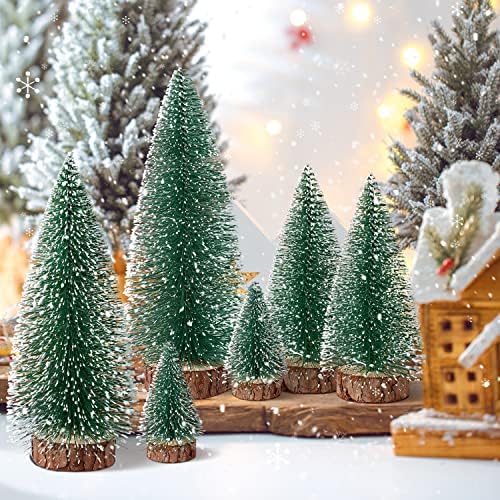 30 Adet Mini Noel Ağaçları ile 6 adet Mini Noel şişe fırçası Ağaçları yılbaşı dekoru Noel Partisi Ev Masa Zanaat Süslemeleri