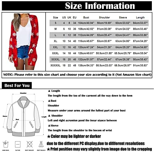 Kadınlar için hırka, açık Ön Uzun Kollu Gömlek Bluzlar Casual Artı Boyutu Dışarı Çıkmak Üstleri Moda Açık Mont Ceket Örtbas