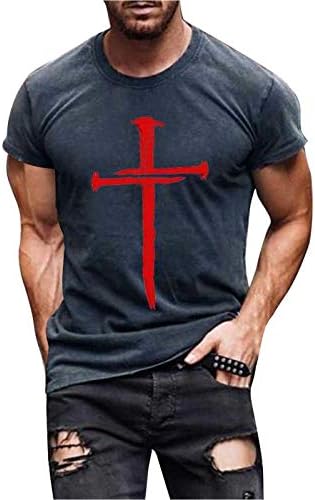 Erkek Yenilik T-Shirt 3D Baskılı İsa Çapraz İnanç Kısa Kollu T Gömlek Vintage Grafik Tees Sokak Moda Gömlek
