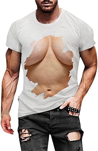 GDJGTA erkek Moda Rahat 3D Dijital Baskı Kas Egzersiz Fitness kısa kollu tişört Üst Bluz Erkek T Shirt