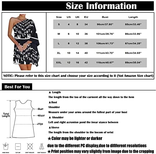 Bayan Bahar Moda 2023 Elbiseler, Kadın Rahat Moda Gevşek Baskılı Bir Omuz Bebek Kollu Elbise