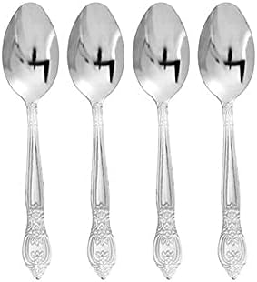4 Adet Yemek Kaşığı Sofra Takımı Seti Gümüş Çatal Bıçak Takımı Paslanmaz Çelik çorba Eşyası