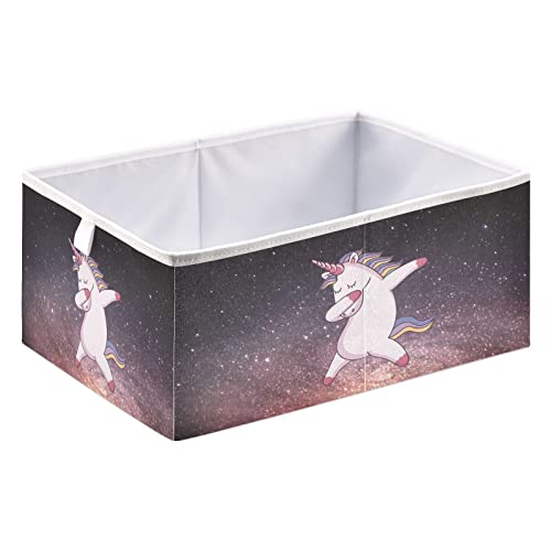 Komik Unicorn Galaxy Küp saklama kutusu Katlanabilir Depolama Küpleri Su Geçirmez Oyuncak Sepeti Küp Organizatör Kutuları