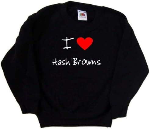 Seviyorum Kalp Hash Browns Siyah Çocuk Sweatshirt