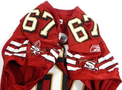 2008 San Francisco 49ers Alan Reuber 67 Oyunu Yayınlandı Kırmızı Forma 46 DP37112 - İmzasız NFL Oyunu Kullanılmış Formalar