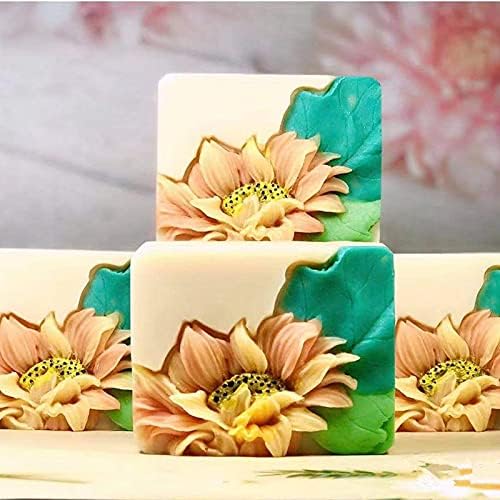 3D Çiçek Sabun Kalıpları DIY Ayçiçeği silikon kalıp El Yapımı Sabun Yapımı için Dekorasyon Mum Balmumu Eriyik Alçı Reçine