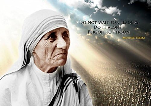 Karikatür dünya P380 Bayramı Rahibe Teresa Kalküta Nobel Barış Ödülü Kazanan 16x22. 5 poster-su geçirmez tuval poster