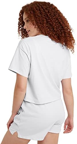 Hanes Originals Kısa Kollu Kırpılmış Tişört, %100 % Pamuk Tees Kadınlar için, Kutulu Fit
