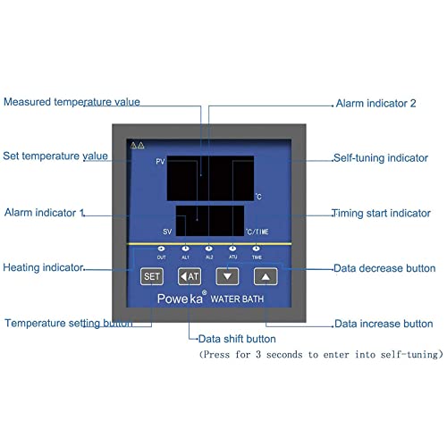 Podoy Dijital Laboratuvar Termostatik su banyosu ısıtıcısı,120V/60Hz Paslanmaz Çelik Astar 3L Kapasiteli Elektrikli Termostatik