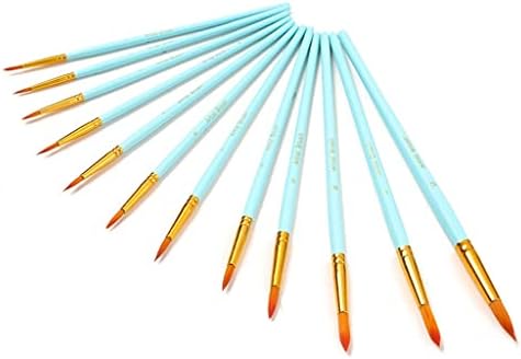 LİRUXUN 12 Adet Profesyonel Boya Fırçaları Naylon Saç Sanatçısı Boyama Fırçası Akrilik Yağ Suluboya Sanat Malzemeleri (Renk