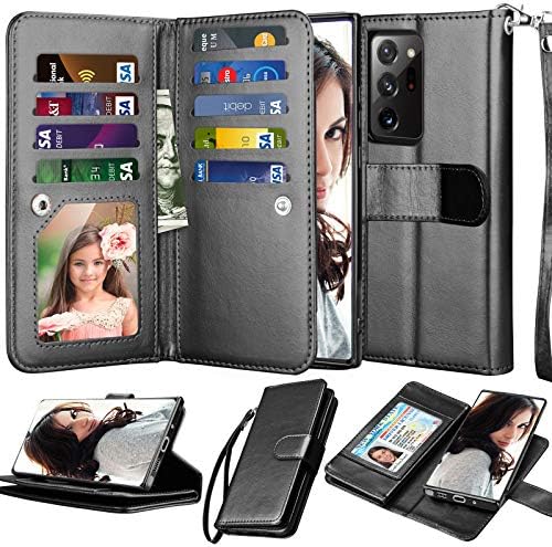 NJJEX Galaxy Note 20 Ultra Kılıf (2020), Samsung Note 20 Ultra 5G Cüzdan Kılıf, [9 Kart Yuvası] PU Deri Kimlik Kredi Tutucu