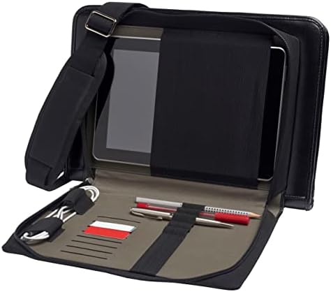 Broonel Siyah Deri Dizüstü Messenger Kılıf-Lenovo ThinkPad T15 Gen 2 15 Dizüstü Bilgisayar ile uyumlu
