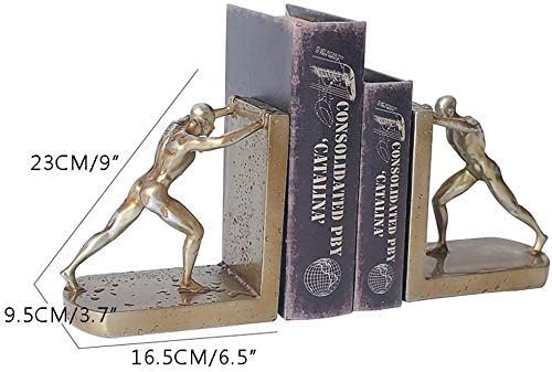 LİUSHİ Minimalist Spor Karakter Bookend, Modern Yaratıcı Reçine Altın Spor Heykeli Ev Dekorasyon El Sanatları Süs Dekorasyon