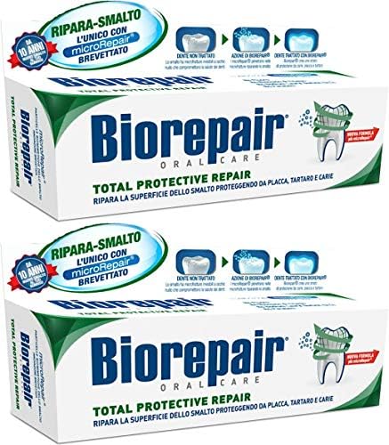 Biorepair: microrepair'li Total Protective Repair Diş Macunu, Yeni Formül - 2,5 Sıvı Ons (75ml) Tüp (2'li Paket) [İtalyan