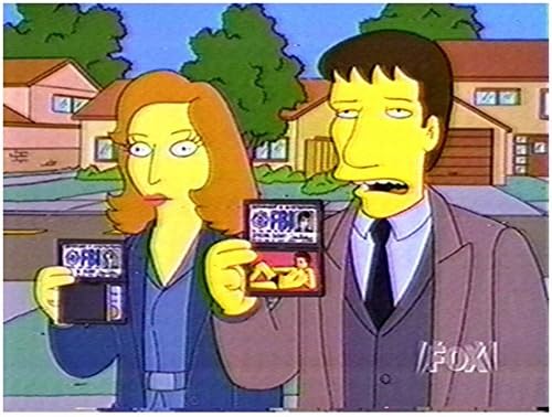 Simpsonlar Scully ve Mulder FBI rozetlerini gösteriyor 8 x 10 inç Fotoğraf