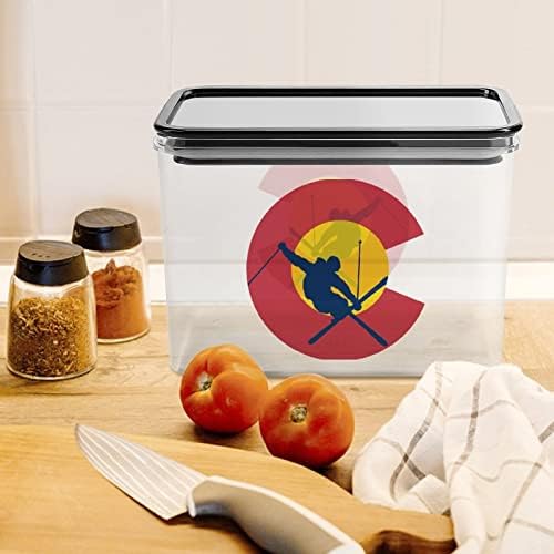 Colorado Bayrağı Kayak Kayak Saklama Kapları şeffaf plastik kapaklı kutu Yeniden Kullanılabilir Kutuları Mutfak Tahıl Aperatifler