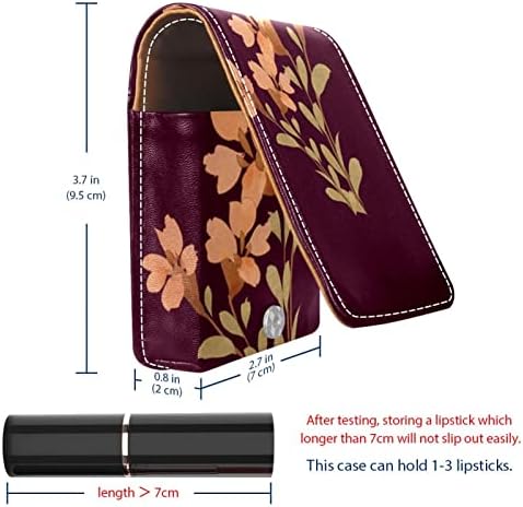 ORYUEKAN Mini Makyaj aynalı çanta, Debriyaj Çanta Deri Ruj Kılıfı, Pastorable Çiçek Pembe Çiçek Vintage