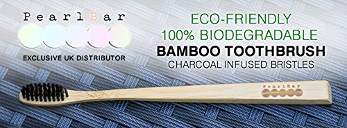 Pearlbar Yeni Bambu ve Kömür Diş Fırçası Erkekler ve Kadınlar için-Doğal Olarak Dişleri Beyazlatır (Yetişkin, Orta)