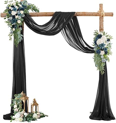 PARTİSKY Düğün Kemer Dökümlü Kumaş 19FT 1 Panel Siyah Düğün Kemer Perdelik Sırf Perdeleri Zemin Düğün Kemer Süslemeleri Töreni