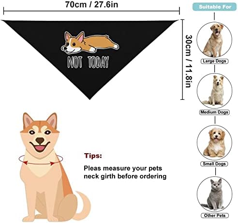 Bugün değil Corgi Güzel Köpek Bandanalar Desen Üçgen Pet Eşarp Yıkanabilir Köpek Önlükler Atkısı