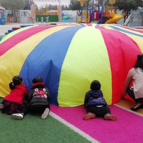 LRPJ Gökkuşağı Paraşüt Oyuncak, Parti Oyunu Paraşüt Kolları ile Çocuk Jimnastik Kooperatif Oyun, açık Hava Oyunları Oyun