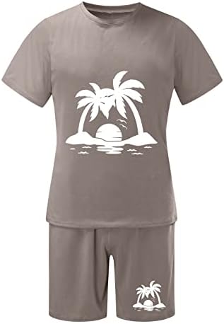 katior Takım Elbise Ceket Erkekler için Erkekler Yaz Kıyafet Plaj Kısa Kollu Baskılı Gömlek Kısa Takım Elbise Gömlek Pantolon