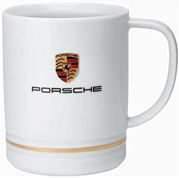 Porsche Crest Kahve Fincanı Kupa Büyük 14 oz Beyaz