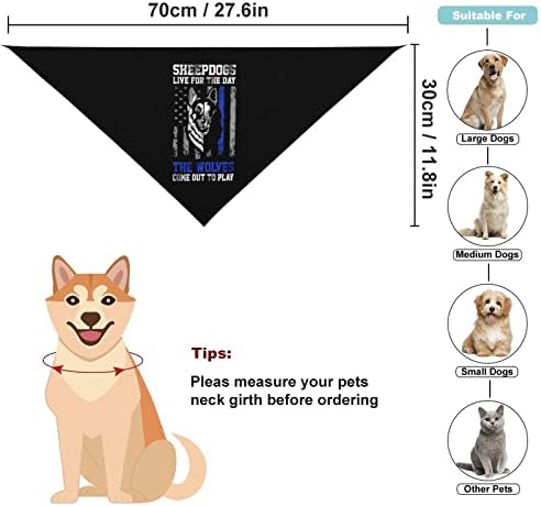 FunnyStar K-9 Mavi Lives Matter İnce Çizgi Köpek Köpek Bandana Pet Üçgen Eşarp Ayarlanabilir Kedi Önlükler Fular Küçük Orta